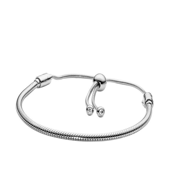Crown T-Bar Sterling Silver Charm Bracelet