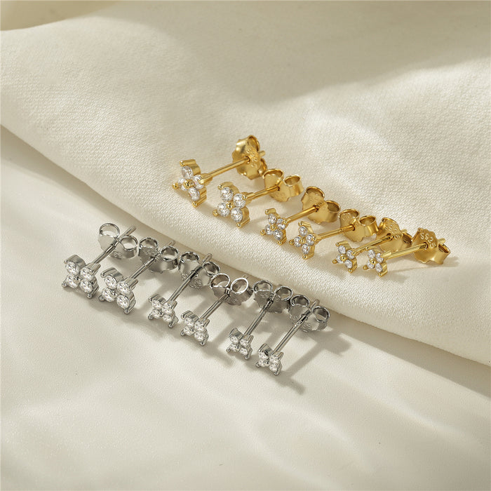 Sterling Silver Petal Crystal Earrings For Women