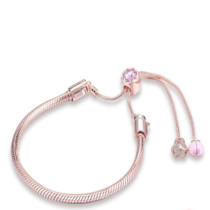 Sterling Silver Chain Charm Women Jewelry Bracelet