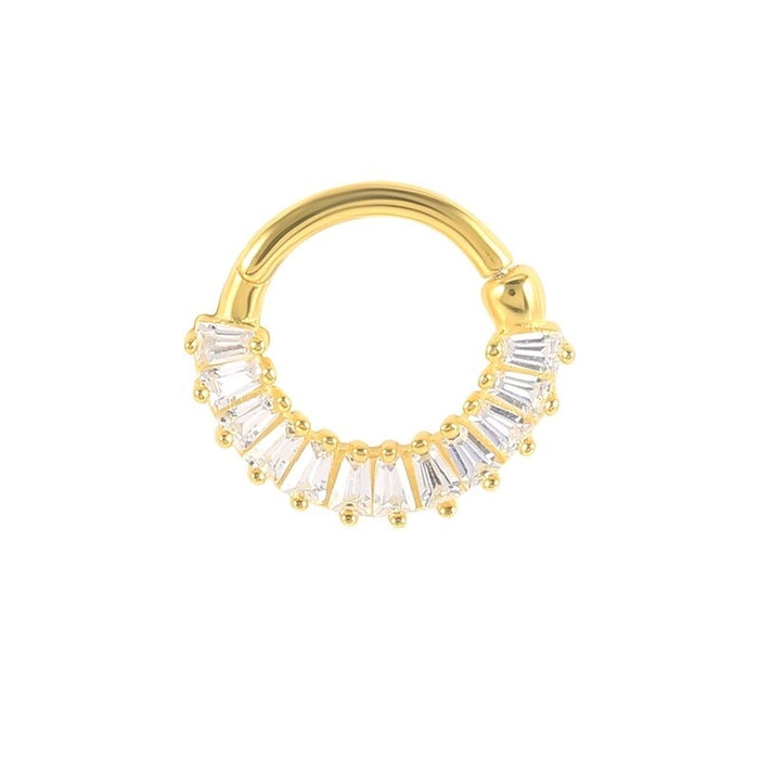 Silver Stylish Crystal Nose Hoop Ring For Women