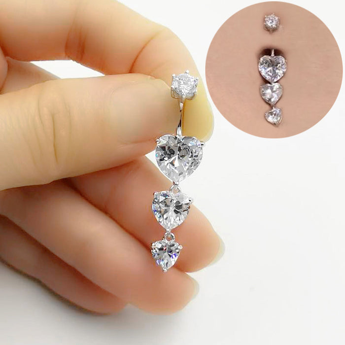 Sterling Silver Zircon Belly Button Rings