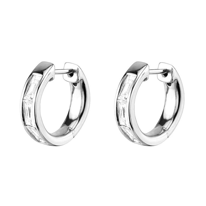 Stud Zircon Hoop Earrings