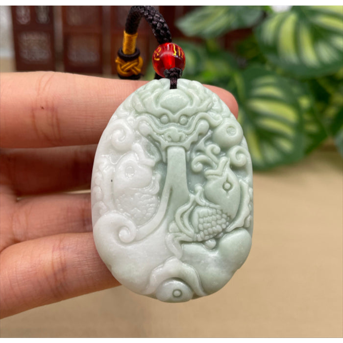 Jade Flowers Bloom and Wealth Pendant