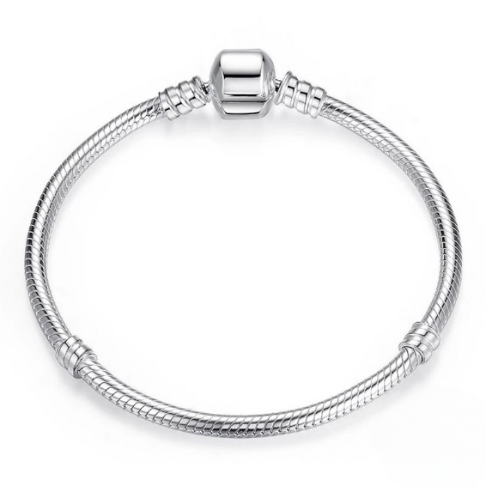 Sterling Charm Chain Bangle Bracelets For Women