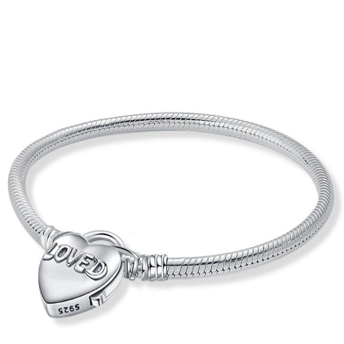 Sporty Sterling Silver Charm Bracelet For Women