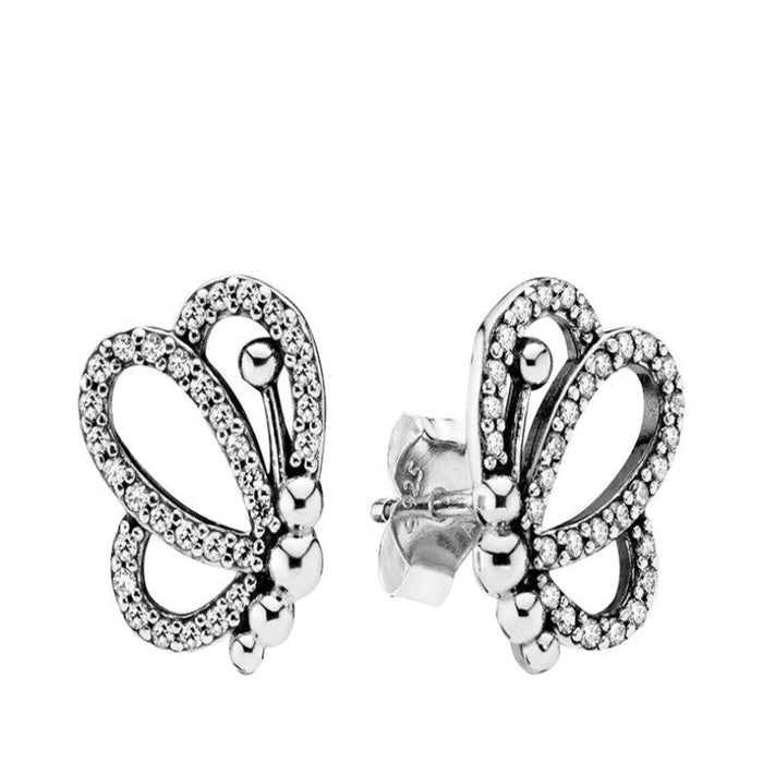 Silver Charm Double Hoop Earrings For Women