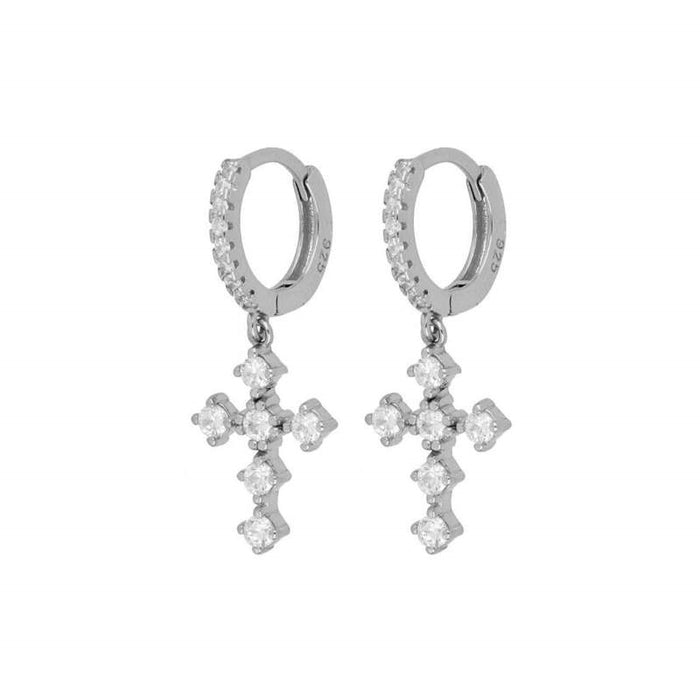 Zircon Tassel Stud Hoop Earrings For Women