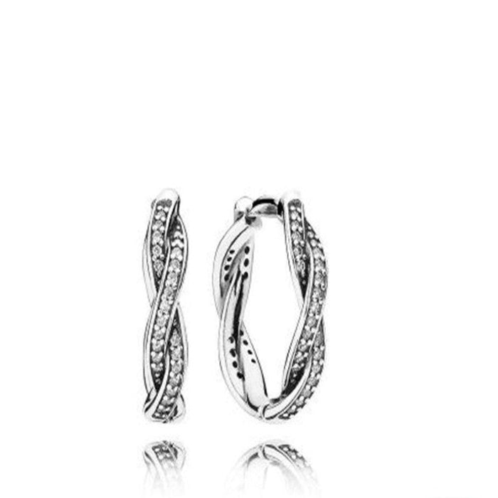 Sterling Silver Sparkling Classic Earrings