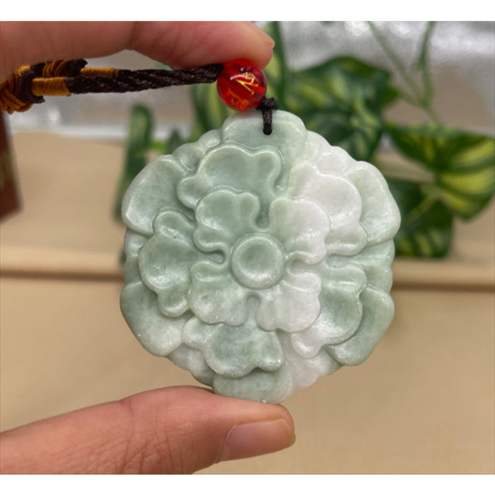 Jade Flowers Bloom and Wealth Pendant