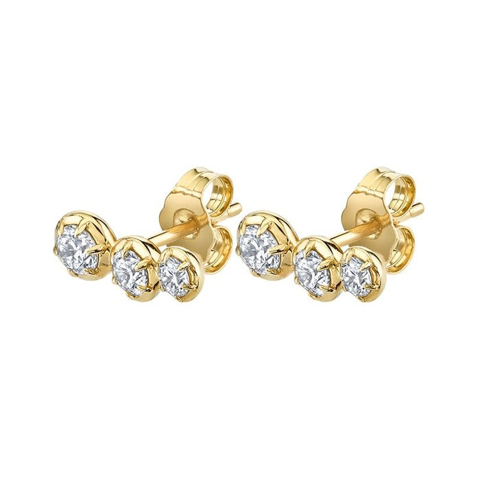 Stud Zircon Hoop Earrings