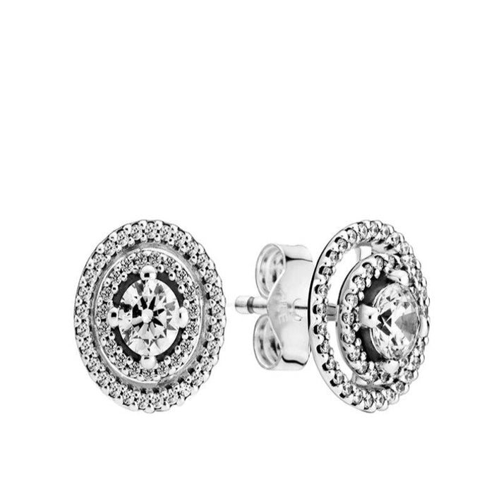 Classic Sterling Silver Sparkling Earrings