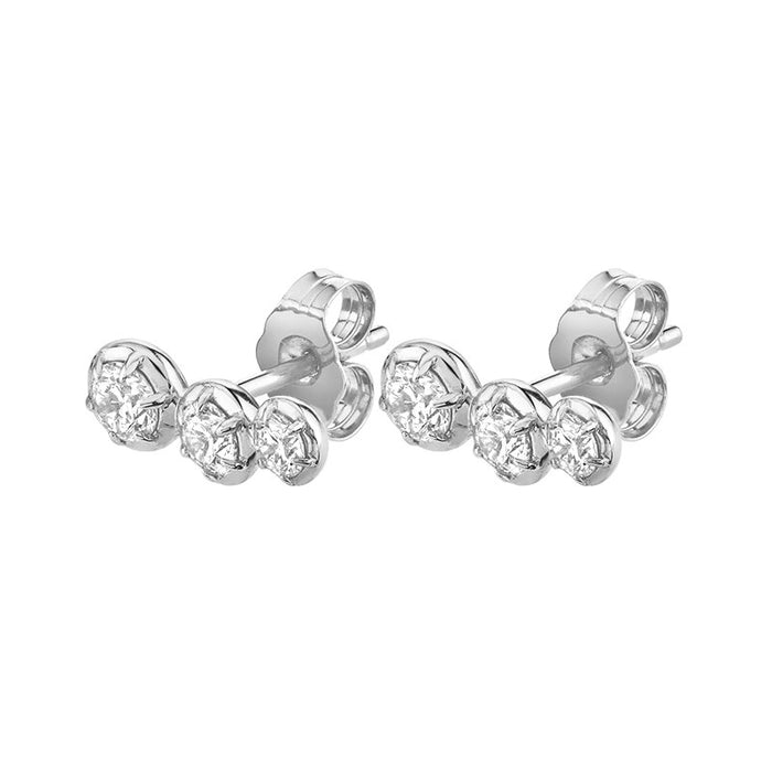 Stud Zircon Hoop Earrings