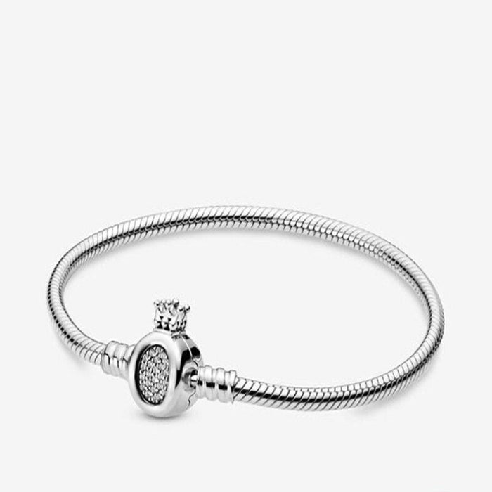 Sterling Charm Chain Bangle Bracelets For Women