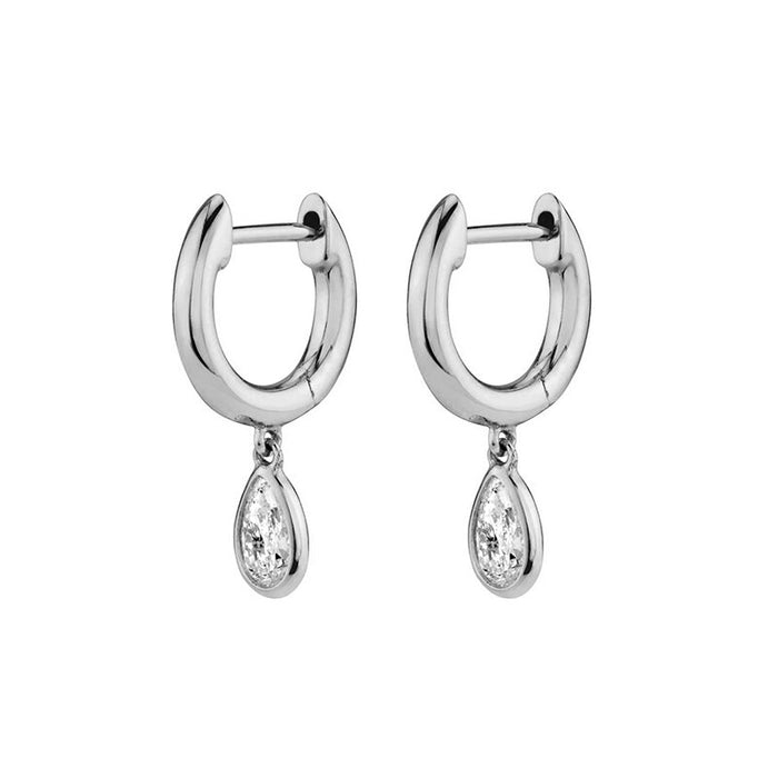 Stud Zircon Hoop Earrings