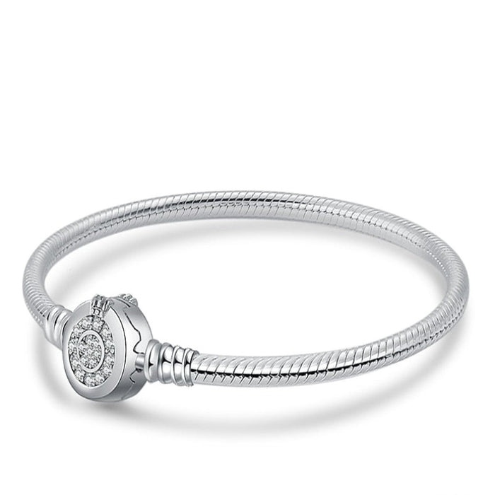 Sterling Silver Round Women Bracelet