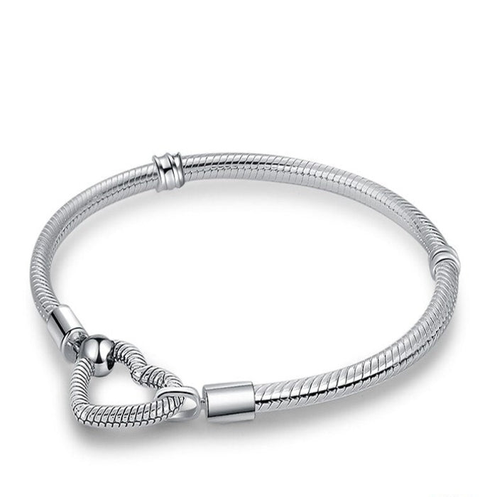 Sporty Sterling Silver Charm Bracelet For Women