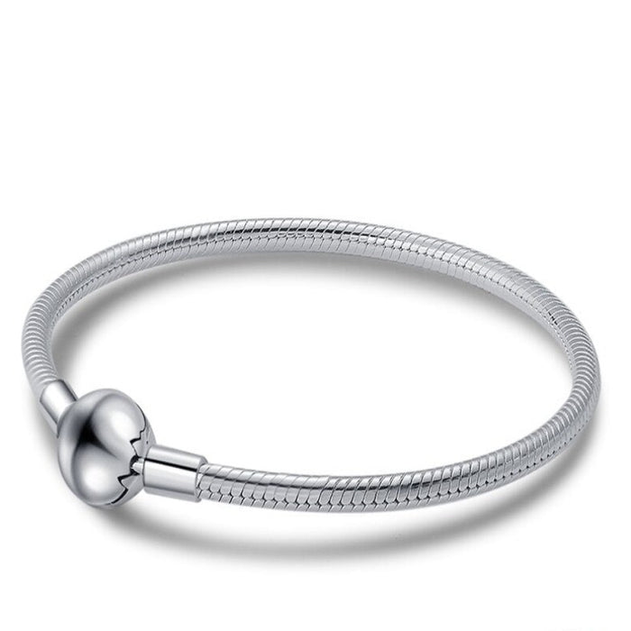 Sterling Silver Clasp Basic Bracelet Bangles
