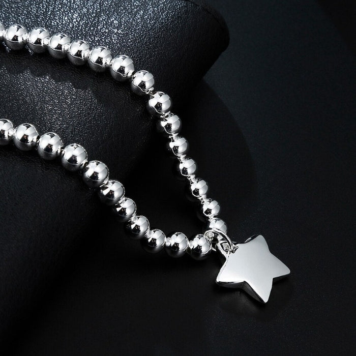 Sterling Silver Chain Star Pendant Bracelets
