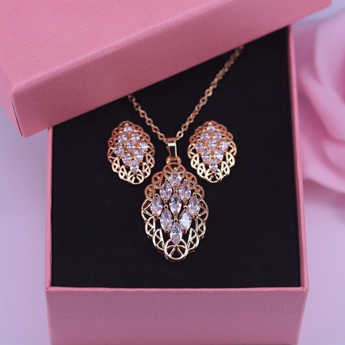 Crystal Zircon Jewelry Set For Women