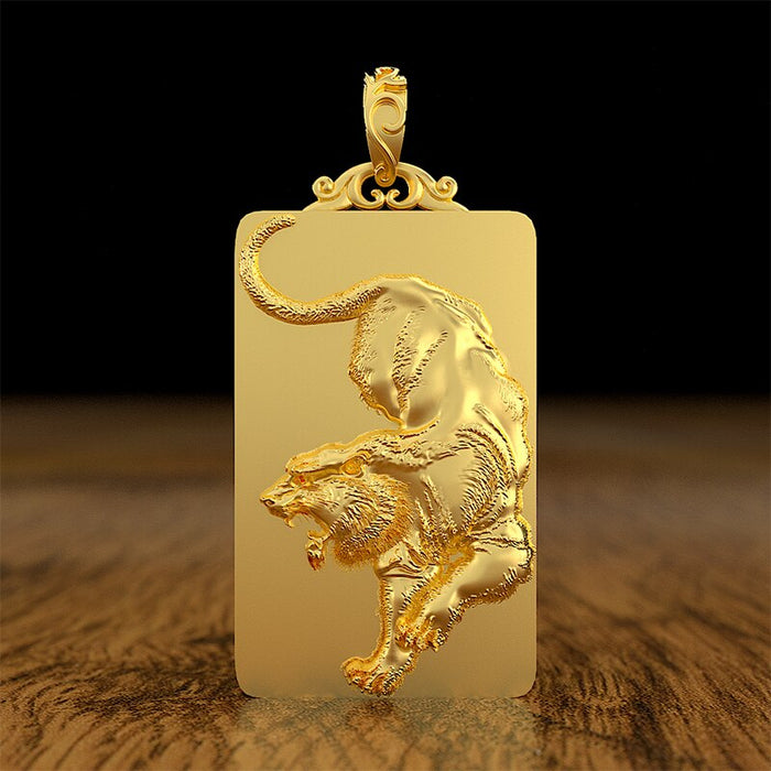 Men's Zodiac Mountain Tiger Pendant