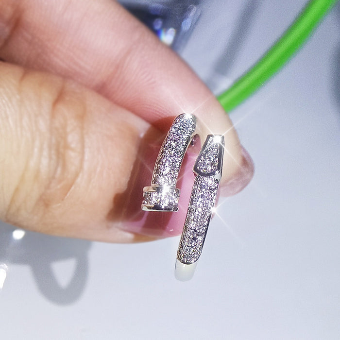 Zircon Earrings Necklace Adjustable Ring Jewelry Set