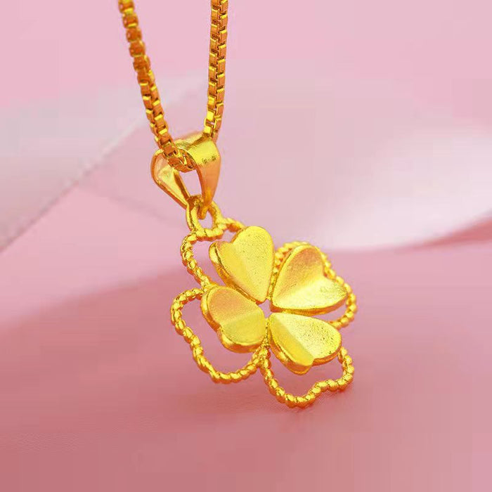 18K Gold Color Lucky Clover Pendant