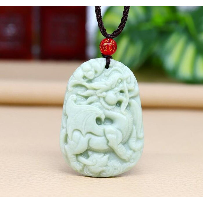 Jade Flowers Bloom and Wealth Pendant