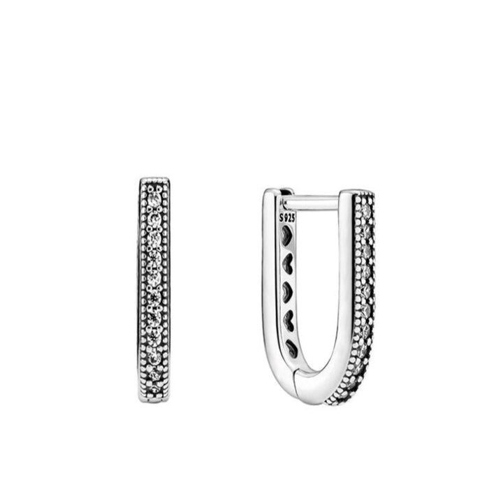 Classic Sterling Silver Sparkling Earrings