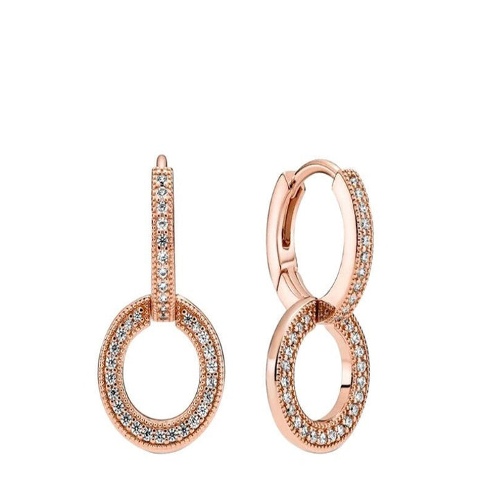 Sterling Zircon Stud Hoop Earrings For Women