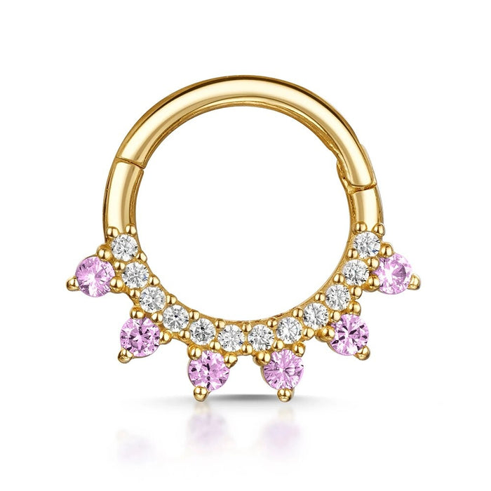 Silver Stylish Crystal Nose Hoop Ring For Women