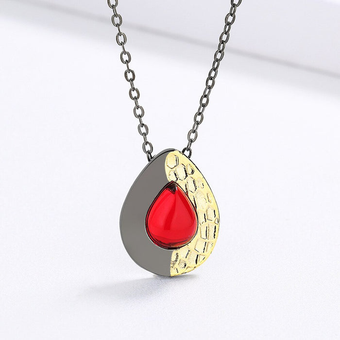 Water Drop Shape Gemstone Pendant Necklace
