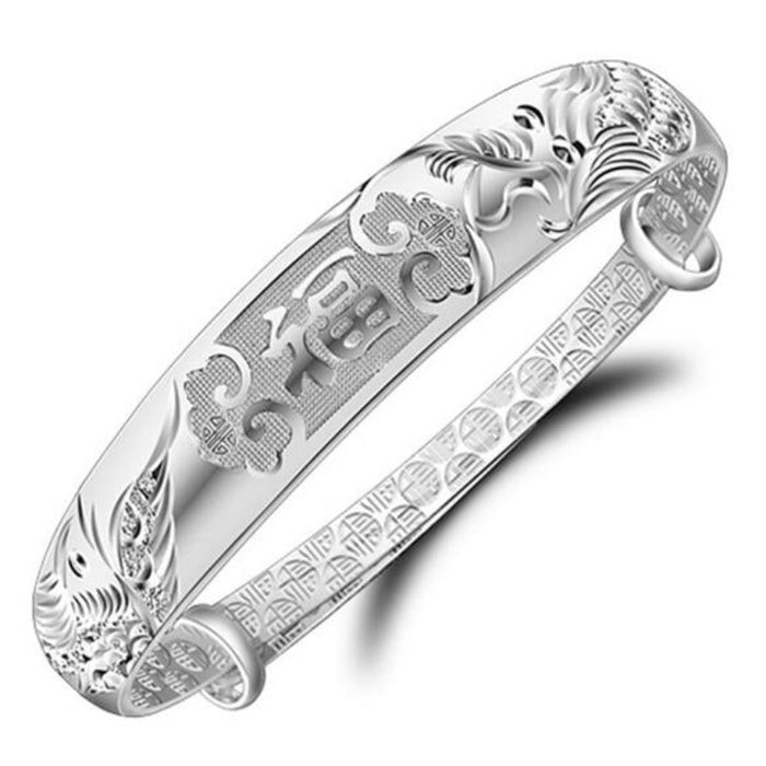 Sterling Silver Adjustable Bangles Bracelet