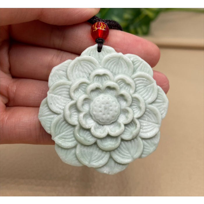 Jade Flowers Bloom and Wealth Pendant