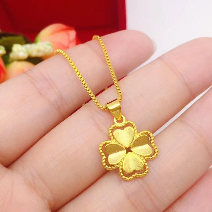 18K Gold Color Lucky Clover Pendant