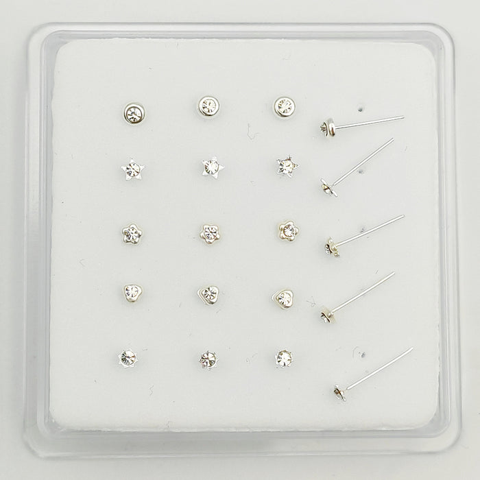 Sterling Silver Nose Stud Crystal Piercing Jewelry