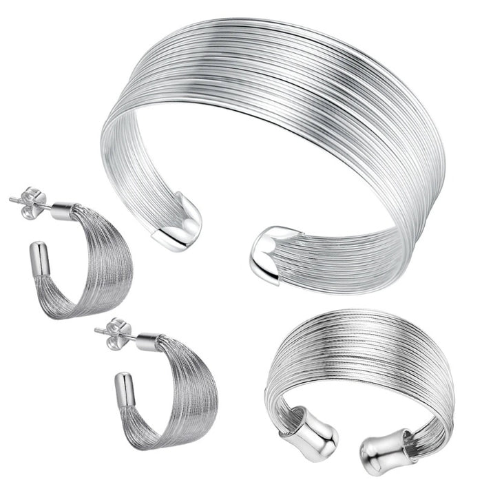Silver Adjustable Women Jewelry Sets