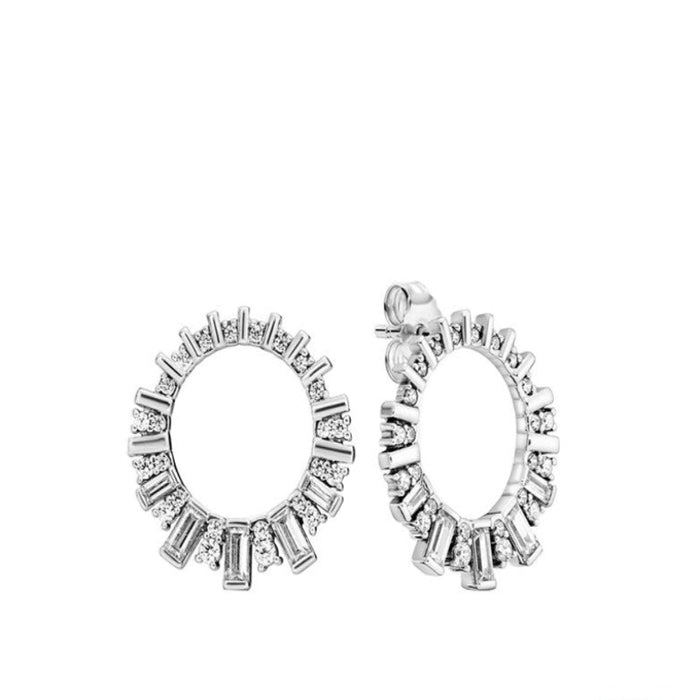 Classic Sterling Silver Sparkling Earrings