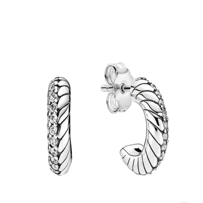 Silver Sparkling Charms Jewelry Women Earring