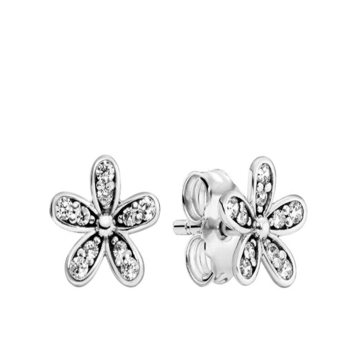 Classic Sterling Silver Sparkling Earrings