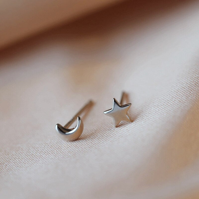 Silver Star Stud Earrings For Women