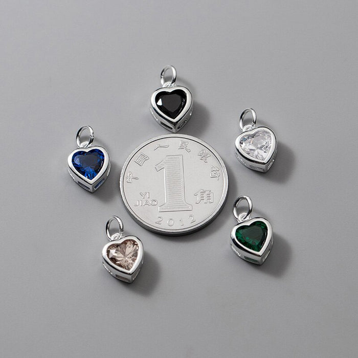 Sterling Silver Color Heart Pendant