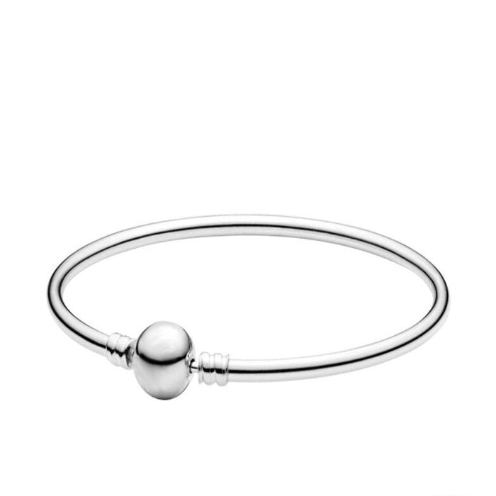 Sterling Silver Heart Round Clasp Chain Bracelets