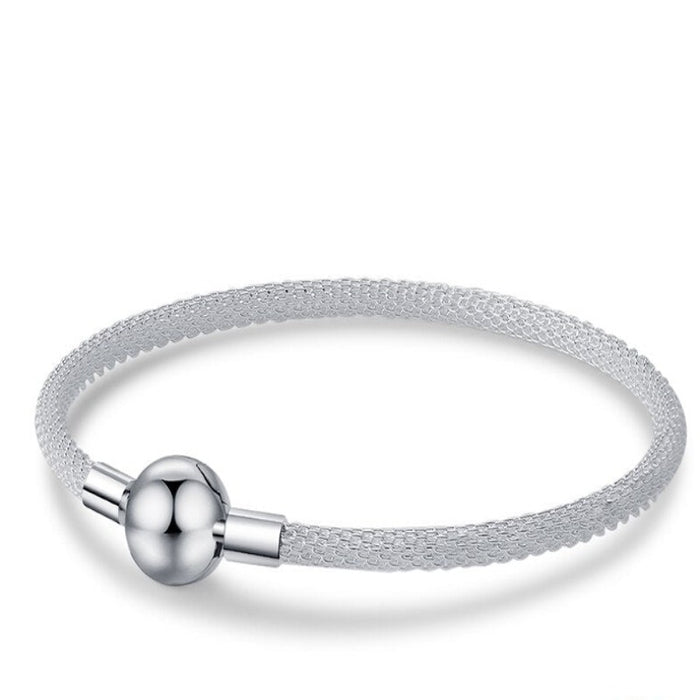 Sterling Silver Clasp Basic Bracelet Bangles