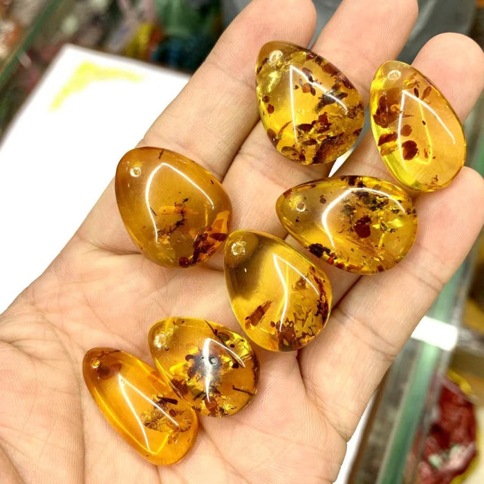 Drop Shape Natural Amber Pendant