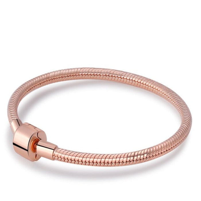Sterling Silver Barrel Clasp Basic Bracelet