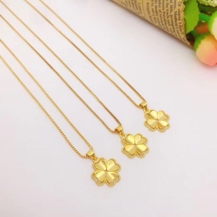 18K Gold Color Lucky Clover Pendant