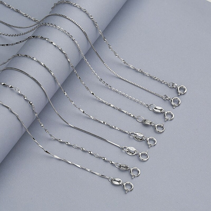 Sterling Silver Water-Wave Chain Necklace