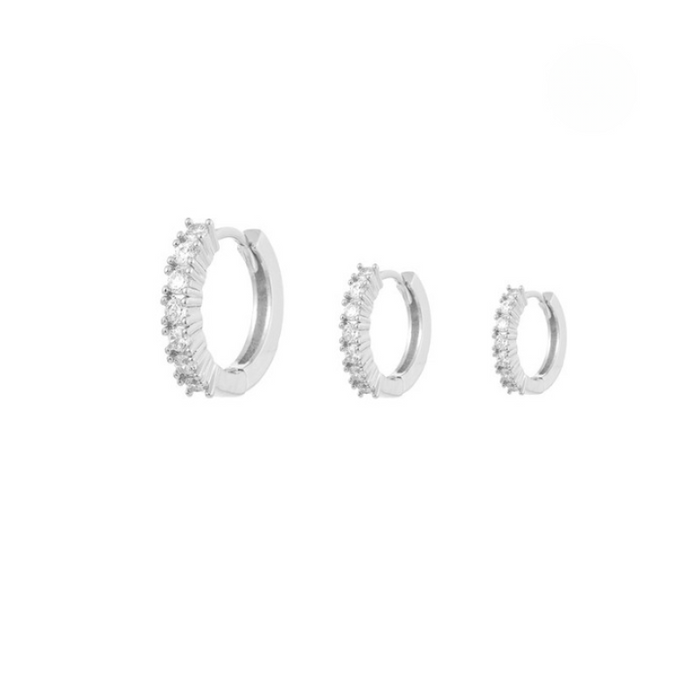 Zircon Stud Hoop Earrings for Women