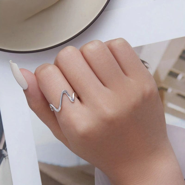 Sterling Silver Minimalism Simple Ring For Women