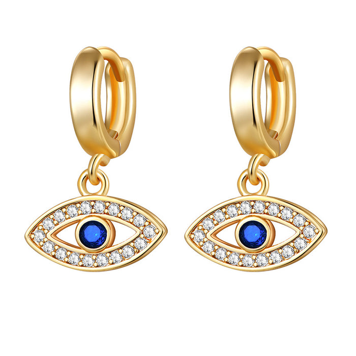 Zircon Tassel Stud Hoop Earrings For Women